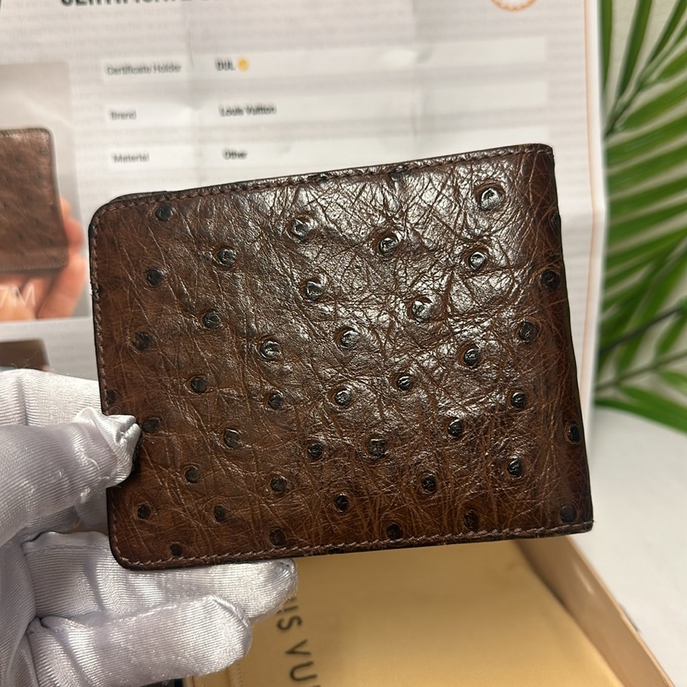 ποΈHOST PICKπ Authentic LOUIS VUITTON Ostrich Bifold Wallet,Rare Piece, PreOwned - Picture 10 of 17